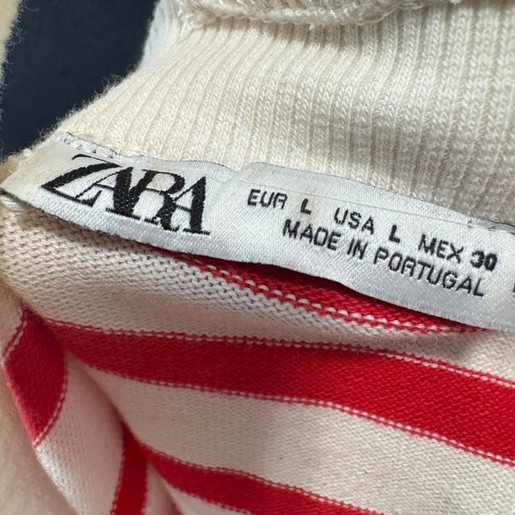 💎 Zara Striped Long Sleeve Cold Shoulder Top - Picture 4 of 11